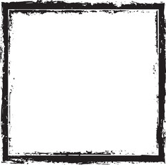 Grunge Rectangle Border Silhouette, Black Vector Illustration