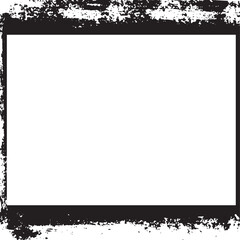 Obraz premium Grunge Rectangle Border Silhouette, Black Vector Illustration