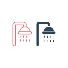 Shower vector illustration icons set