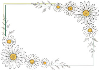 Fototapeta premium Spring butterfly and flower frame card, transparent background