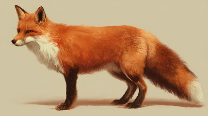 Obraz premium Digital illustration of a red fox