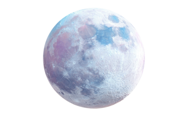 A pale, pastel-toned full moon