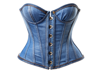Denim corset isolated on white background
