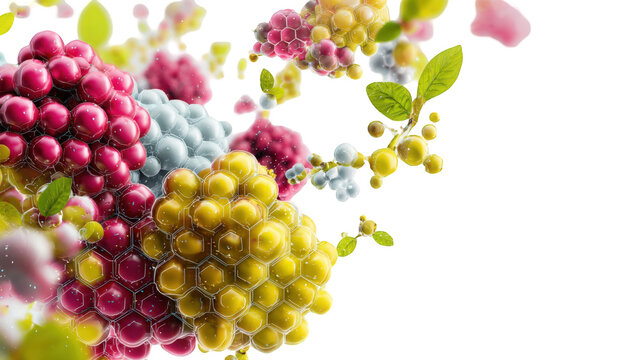 Vibrant fruit clusters in motion