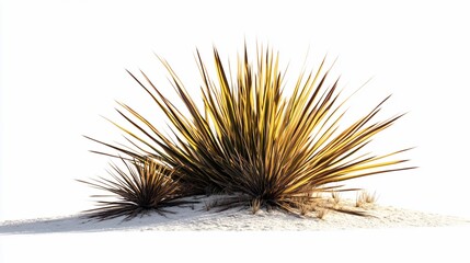 Desert yucca plants bask in sunlight