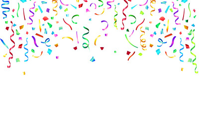 confetti falling down isolated on transparent background