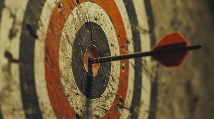 Precision archery at a target range during an evening practice session
