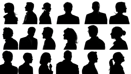 Profile silhouettes of people