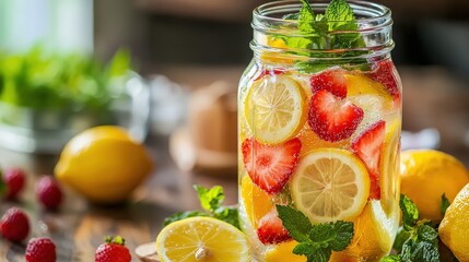 Fresh Fruit and Herb Infused Water