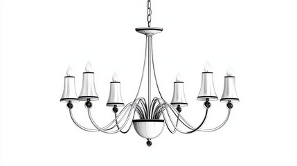 Classic chandelier design featuring elegant curves and multiple arms, perfect for adding sophistication to any space