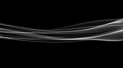 Abstract monochrome wave patterns create a sense of movement and fluidity across a dark background