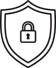 Security Shield and Padlock Icon - Data Protection and Privacy Symbol