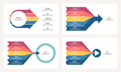Fototapeta na wymiar Business infographic template. Arrow charts with five options, steps. Vector chart.