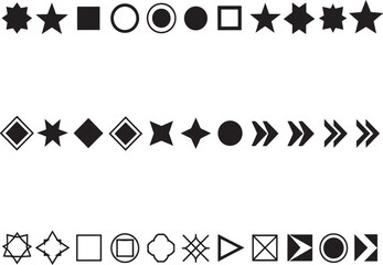 Abstract Geometric Shapes Vector Clip Art Set - Black & White Symbols