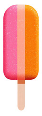 Two-color popsicle with a wooden stick