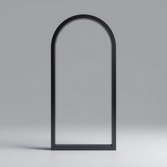 Tall Black Archway Frame on Gray Background doorway