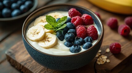 Fresh Fruit Topped Yogurt Bowl