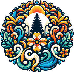 Bali indonesia logo vector white background .