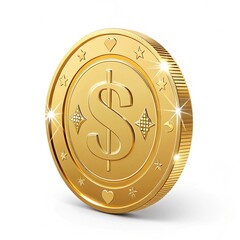 gold coin with dollar sign