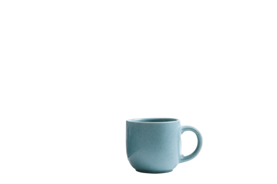Light teal ceramic mug, simple design