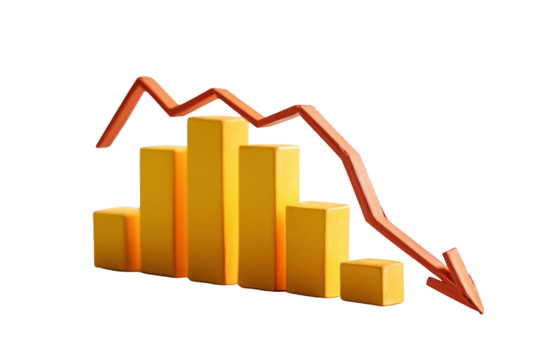 Chart showing declining values