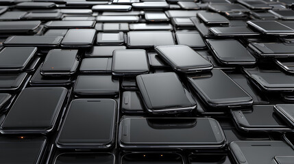 Fototapeta premium Many black smartphones