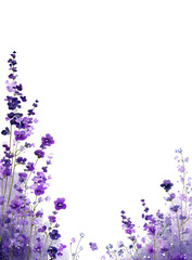 Purple flower border against black background