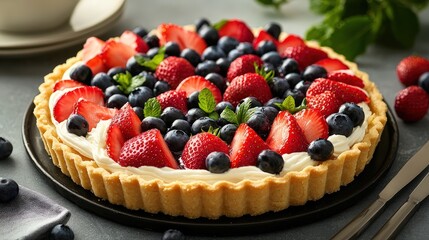 Fresh Fruit Tart with Seasonal Berries