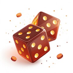 two dice on a white background