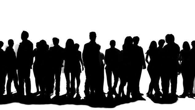 Silhouette of a large crowd (6)