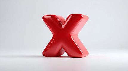 Obraz premium Red 3D X on white background