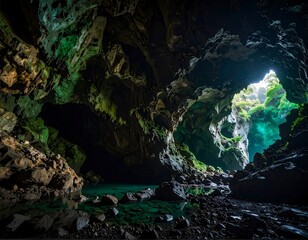 Cave's luminous interior