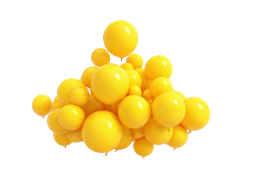 Cluster of bright yellow balloons