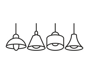 ceiling light line icons set vector illustration