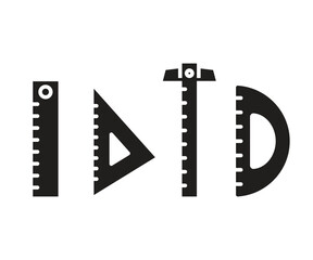 ruler tool icons set vector illustration