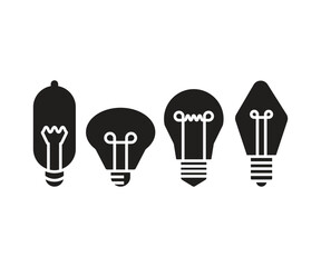 light bulb icons set vector illustration