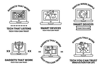 A set of six icons for smart devices