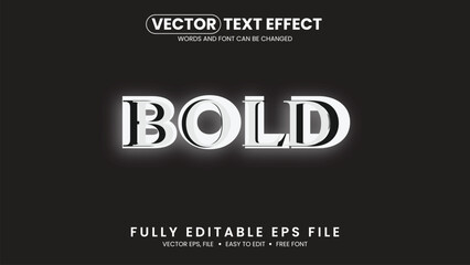 Bold 3D editable text effect premium vector