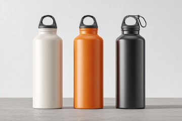 Three metal water bottles in different colors (1)