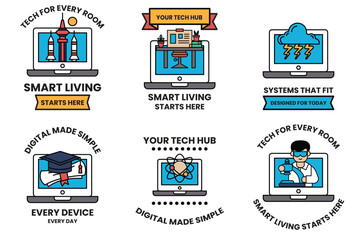 A set of six icons for smart devices