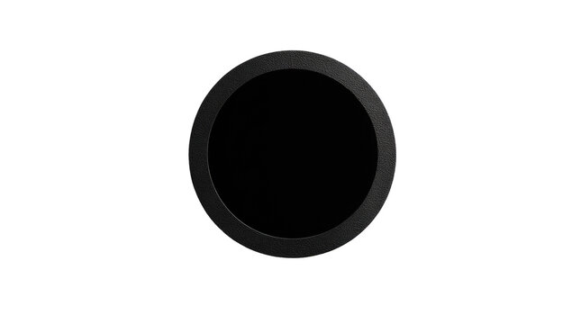 A dark, circular object with a thin, dark ring