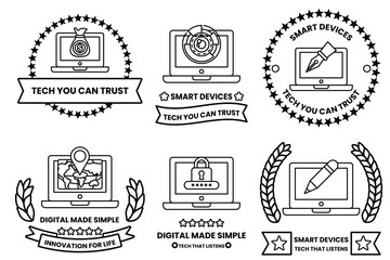 A set of six icons for smart devices