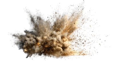 Exploding cloud of dust and debris