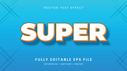 Super 3D editable text effect premium vector