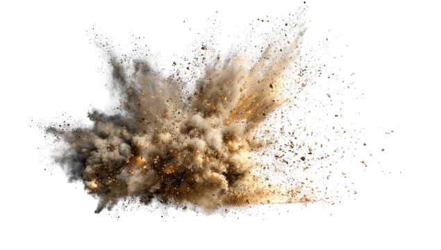 Exploding cloud of dust and debris