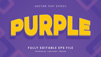 Purple 3D editable text effect premium vector