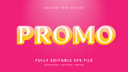 Promo Pink 3D editable text effect premium vector