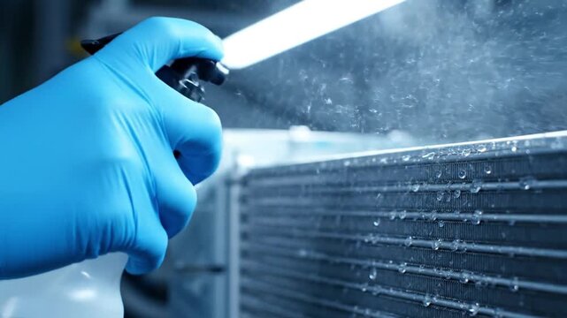 Professional cleaning air conditioner evaporator coil
