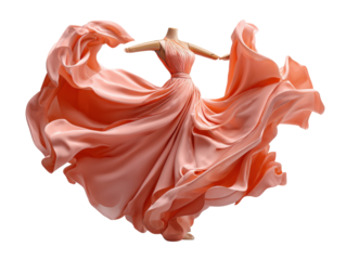 silk dress isolated on white