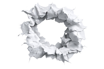 Abstract circular frame with textured, rough edges